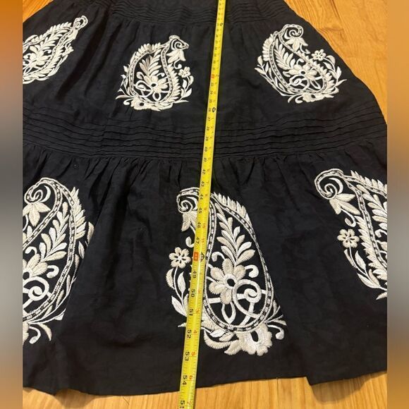 Anthropologie Felicity Embroidered Maxi Dress Women’s Size Small Black/Ivory - Picture 7 of 14